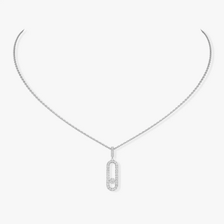 Messika 18K White Gold Diamonds Link Necklace