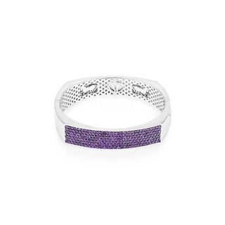 Vincent Peach Sterling Silver Amethyst Bangle Bracelet