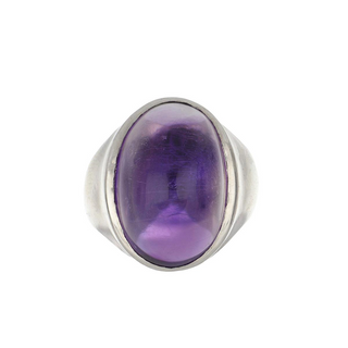 Vintage/Estate 18K White Gold Amethyst Cocktail Ring