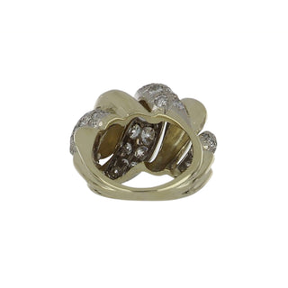 Vintage/Estate Two-Tone 14K Gold Diamond Dome Ring