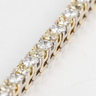 Vintage/Estate Two-Tone 18K Gold Diamonds Link Bracelet with Diamonds