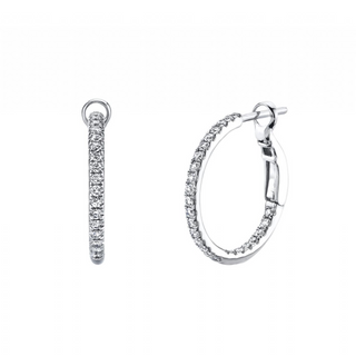 Tenenbaum Collection 18K White Gold Diamonds Hoop Earrings