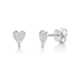 Shy Creation 14K White Gold Pavé Diamond Stud Earrings