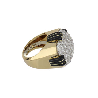 David Webb Two-Tone Dome Diamond Ring