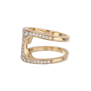 Estate 18K Rose Gold Diamond Openwork Ring