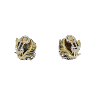 Vintage/Estate 18K Gold Diamonds Clip Earrings