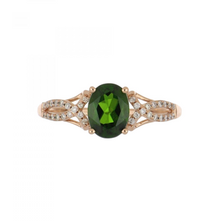 Vintage/Estate 14K Rose Gold Chrome Diopside Other with Diamonds