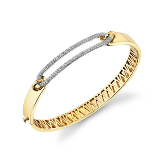 Michael M Two-Tone 14K Gold Diamond Bangle Bracelet