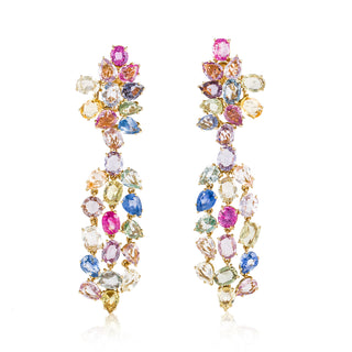 David Webb 18K Gold Sapphires Day/Night Earrings