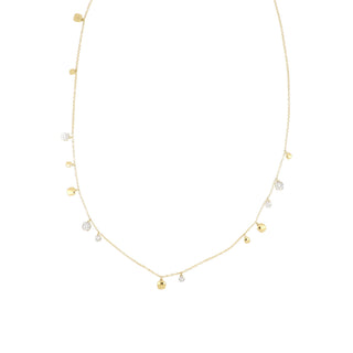 Antonio Papini 18K Gold Diamonds Chain Necklace with Stones