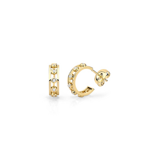 Michael M 14K Gold Diamond Hoop Earrings