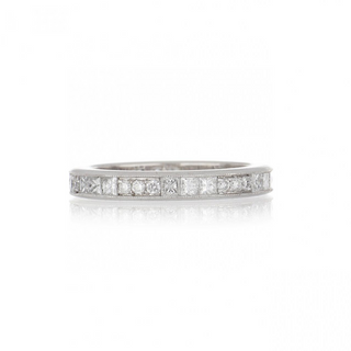 2000s Platinum Various Shapes Cut Diamonds Eternity Band