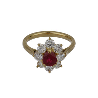 Tenenbaum Workshop 18K Gold Ruby Cluster Ring with Diamonds