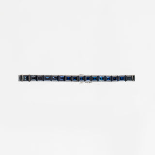 Signed White Platinum Sapphires Line Bracelet