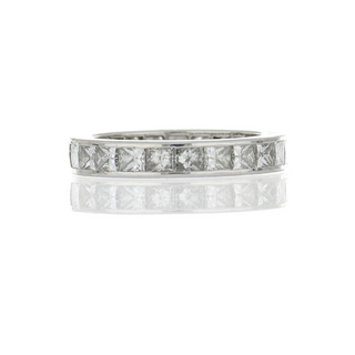 2000s Van Cleef & Arpels White Platinum Princess Cut Diamonds Eternity Band