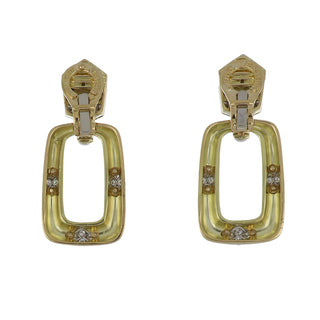 David Webb Yellow G&PT Diamonds Doorknocker Earrings