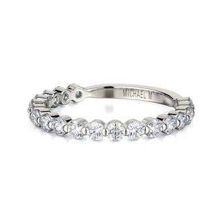 Michael M 18K White Gold Round Cut Diamond 3/4 Band