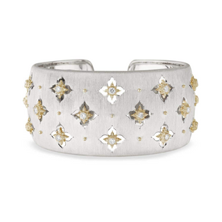 Buccellati Two-Tone 18K Gold Diamonds Cuff Bracelet