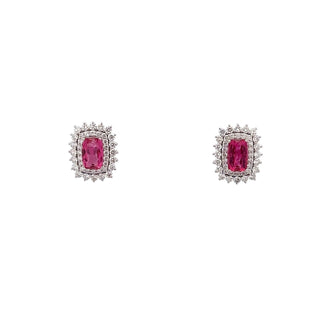 Maharaja 18K White Gold Tourmalines Stud Earrings with Diamonds