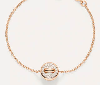 Pomellato 18K Rose Gold Mother Of Pearl Link Bracelet with Diamonds