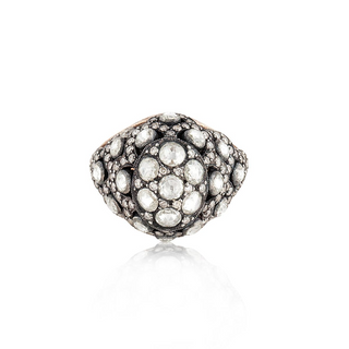 Vintage/Estate Two-Tone G&S Diamonds Cluster Ring with Diamonds