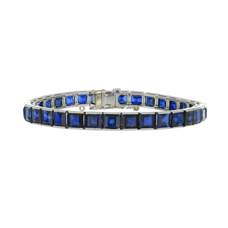 Vintage/Estate White Platinum Sapphires Line Bracelet