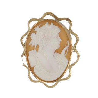 Vintage/Estate 14K Gold Chalcedony Cameo Pin