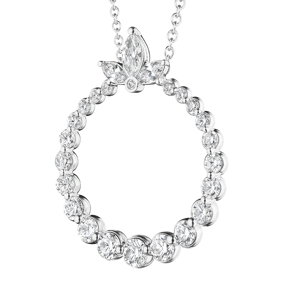 Verragio White 18K Gold Round Brilliant-Cut Diamond Pendant Necklace