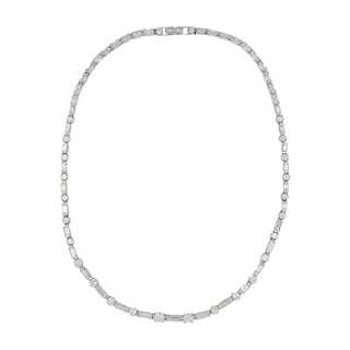 Platinum Diamonds Chain Necklace with Stones