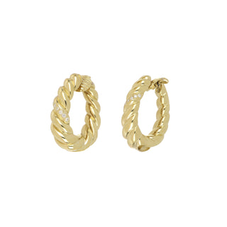 Van Cleef & Arpels 18K Gold Diamonds Hoop Earrings