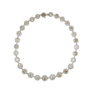 Sophia D White Platinum Diamonds Link Necklace with Diamonds