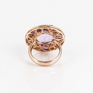 Estate 18K Gold Amethyst Ring with Diamonds