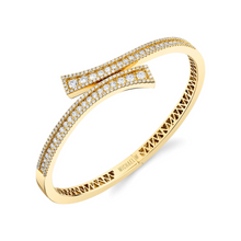 Load image into Gallery viewer, Michael M Yellow 14K Gold Round Cut Diamond Cuff Bracelet
