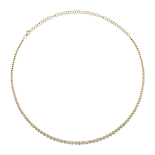 Shy Creation 14K Gold Diamond Collar Necklace