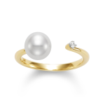 Mastoloni 14K Gold Freshwater Pearl Wrap Ring with Diamond