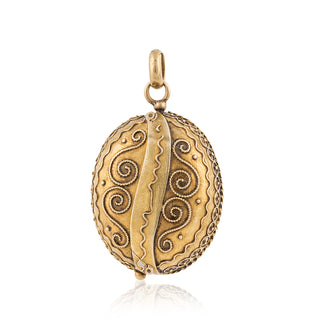 Victorian 18K Gold Etruscan Revival Locket with 5 Compartments