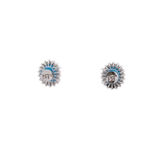 Tenenbaum Collection 18K White Gold Turquoises Stud Earrings with Diamonds