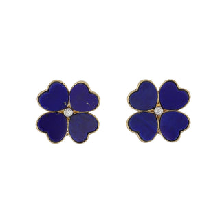 Tenenbaum Collection 18K Gold Lapis Stud Earrings with Diamonds