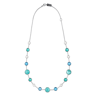 Ippolita Sterling Silver Rock Crystal Chain Necklace with Stones with Turquoise