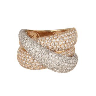 Tenenbaum Collection Two-Tone 18K Gold Diamond Crossover Ring