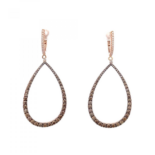 Vintage/Estate 18K Rose Gold Diamonds Drop Earrings