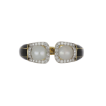 David Webb Yellow G&PT South Sea Pearl Bangle Bracelet with Diamonds