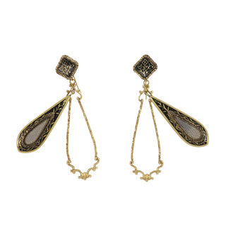 Georgian 18K Gold Pendeloque Mourning Drop Earrings