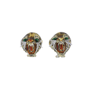 Vintage/Estate 18K Gold Diamonds Clip Earrings