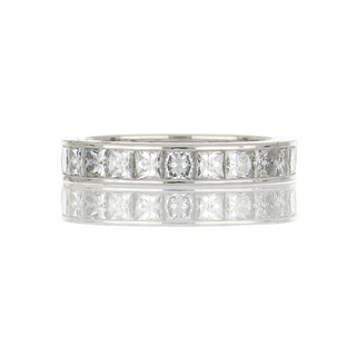 2000s Van Cleef & Arpels Platinum Princess Cut Diamonds Eternity Band