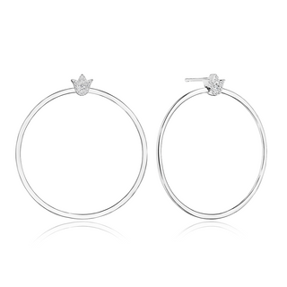 Verragio 18K White Gold Diamond Hoop Earrings