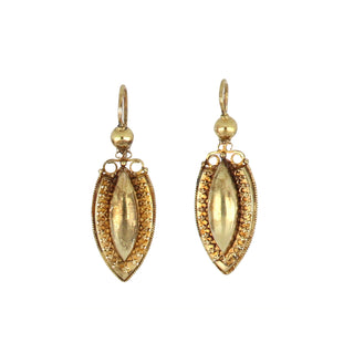 Victorian 14k Gold Etruscan Revival Drop Earrings