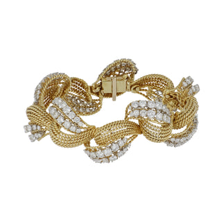 Van Cleef & Arpels 18K Gold Diamonds Bangle Bracelet