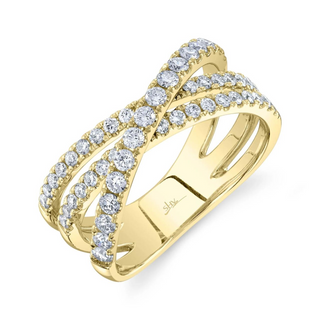 Shy Creation 14K Gold Round Cut Diamond Band