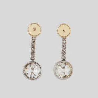 Vintage/Estate Two-Tone G&PT Diamonds Multi Drop Earrings with Diamonds